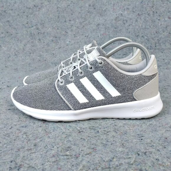 Adidas QT Racer Womens 8 Running Shoes Trainers Low Top Sneakers Cloudfoam Gray - Picture 6 of 13